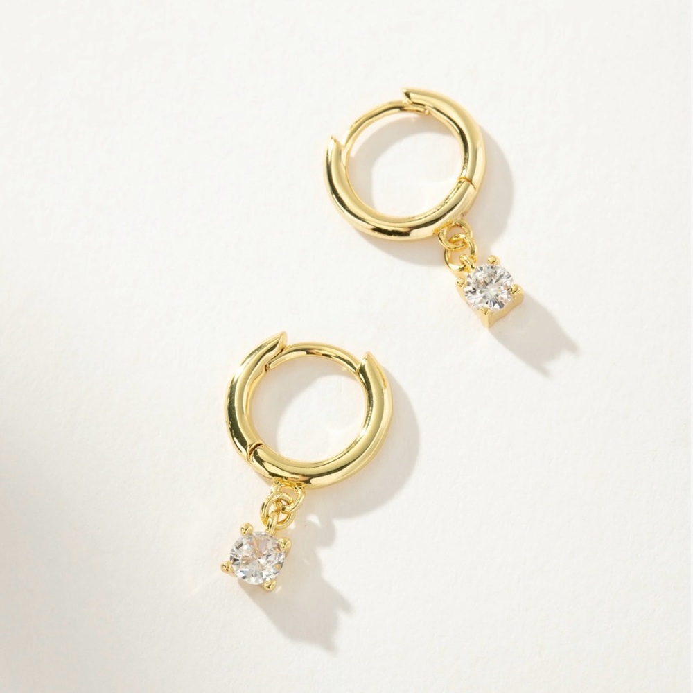 Uncommon James Gold Hoop Earrings with Crystal Drop
